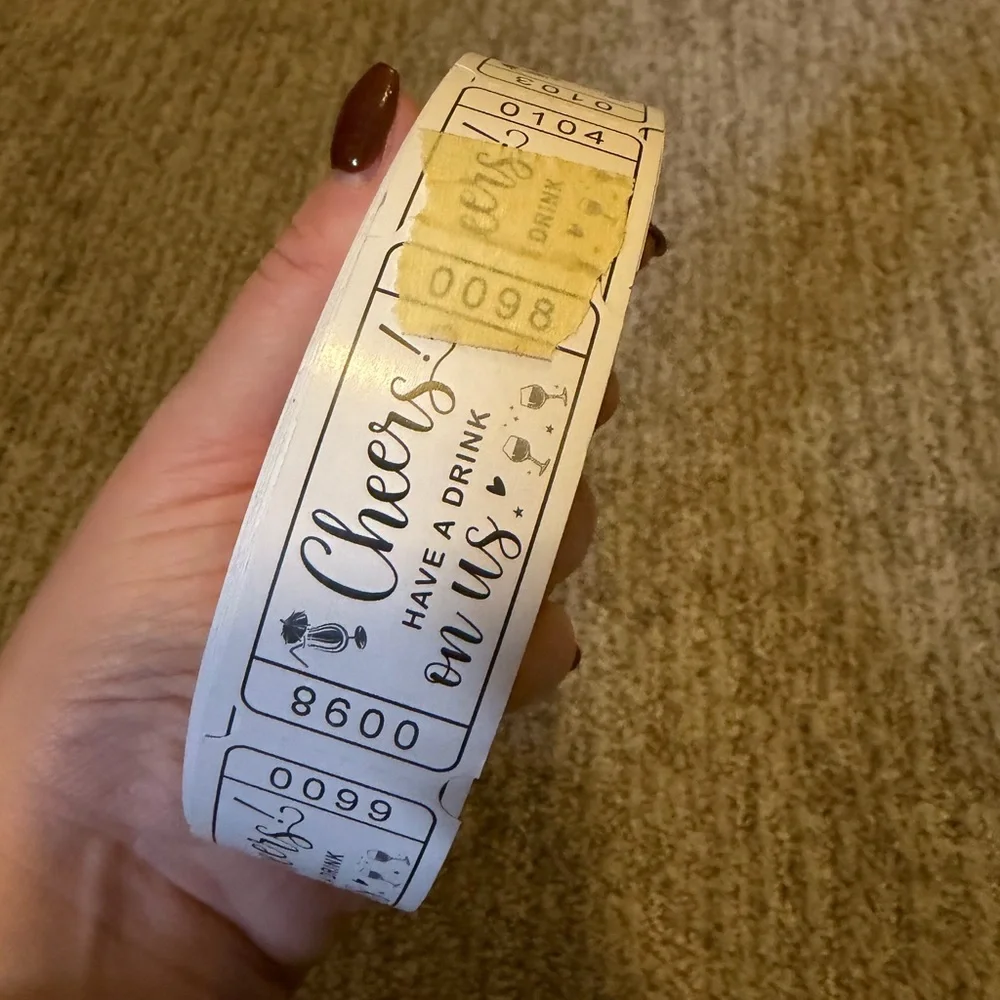 Drink Ticket Roll - White